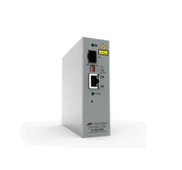 TAA, 10/100/1000T to 100X/1000X SFP Industrial Temp Gigabit Media Convert