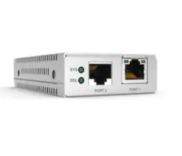 VDSL2 (RJ11) to 10/100/1000T Mini Media Converter with multi-region external power adapter