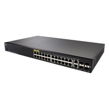 Cisco SF350 24P Managed Switch 24 10 100 PoE Ports 185W Ports 4 Gigabit Ethernet GbE Combo SFP Limited Lifetime Protection SF350 24P K9 UK 
