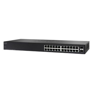 Cisco SG110-24 Unmanaged Switch, 24 Gigabit Ethernet (GbE) Ports, 2 Combo Mini-GBIC SFP, Limited Lifetime Protection (SG110-24)