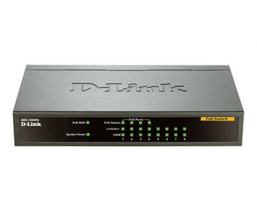 D-Link DES-1008PA 8-Port Fast Ethernet PoE Desktop Switch