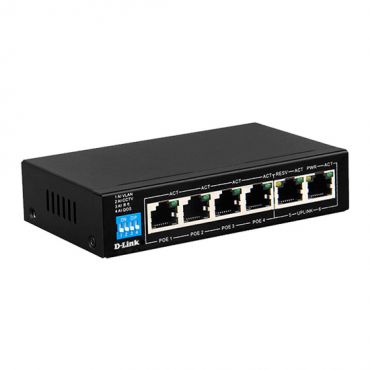 D-Link DES-F1006P-E/B 6-Port 10/100 Long Range PoE+ Surveillance Switch