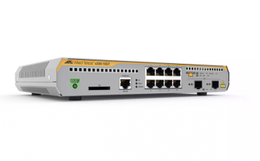 L3 switch with 8 x 10/100/1000T ports and 2 100/1000X SFP ports.