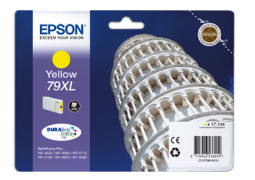 CARTRIDGE EPSON 79 XL, YELLOW WF 4630, 4640, 5110, 5190, 5620, 5690 PRINTER;