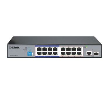 D-Link DES-F1016P-E/B 16-Port 10/100 Long Range PoE+ Surveillance Switch
