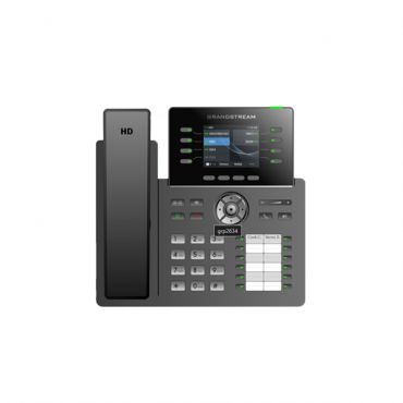 Professional P Phone, 12 SIP accounts, 8 lines, 2x GbE PoE, Wi-Fi, 320x240 (2.8") color LCD,24 virtual and 10 hard BLF keys, 12V/1A PSU