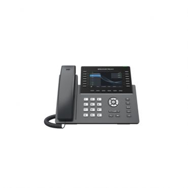 Professional P Phone, 16 SIP accounts, 14 lines, 2x GbE PoE, Wi-Fi, 1280x720 (5.0") color LCD, 56 virtual BLF keys, GBX20 support,12V/1A PSU