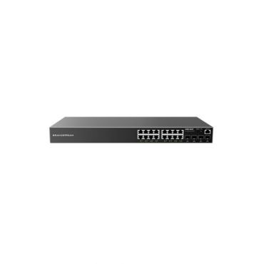 Layer 2+ Managed Network Switch, 16x GbE RJ45 PoE 802.3 af/at, up to 30W per port, 240W total power budget, 2x SFP, Internal PSU