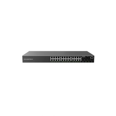 Layer 2+ Managed Network Switch, 24x GbE RJ45, 4x SFP, fan-less, Internal PSU