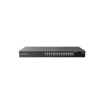 Layer 2+ Managed Network Switch, 24x GbE RJ45 PoE 802.3 af/at, up to 30W per port, 360W total power budget, 4x SFP, Internal PSU