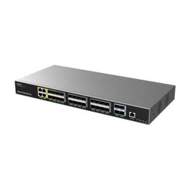 Layer 3 Managed Network Switch, 24x SFP, 4x SFP+, 4x GbE combo, optional redundant PSU