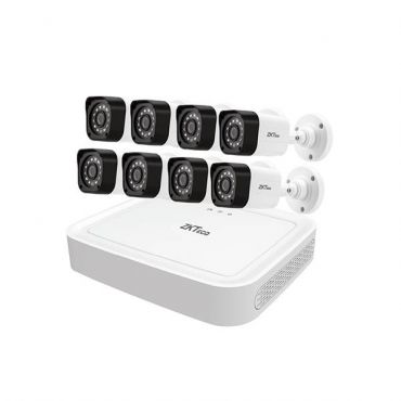 ZKTECO XVR KIT series 8-Channel 1080P LITE with 8 x 720P Plastic HD Cameras KIT-8308XEC-SL/8-BS31A11M